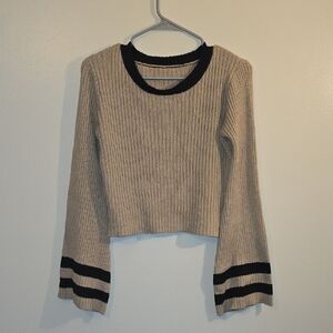 SHEIN Beige and Black Striped Crop Top LOT D
